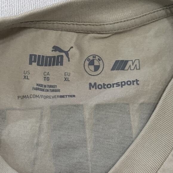 Puma BMW Motorsport vintage t-shirt in tan and black size XL - Picture 3 of 5